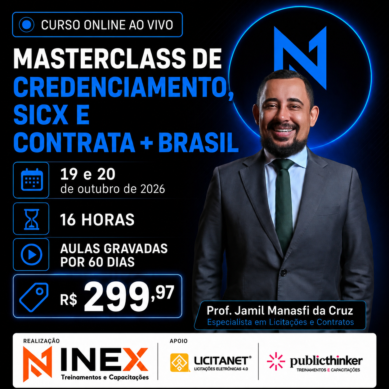 Card da Masterclass de Credenciamento, SICX e Contrata + Brasil — 19 e 20 de outubro de 2026